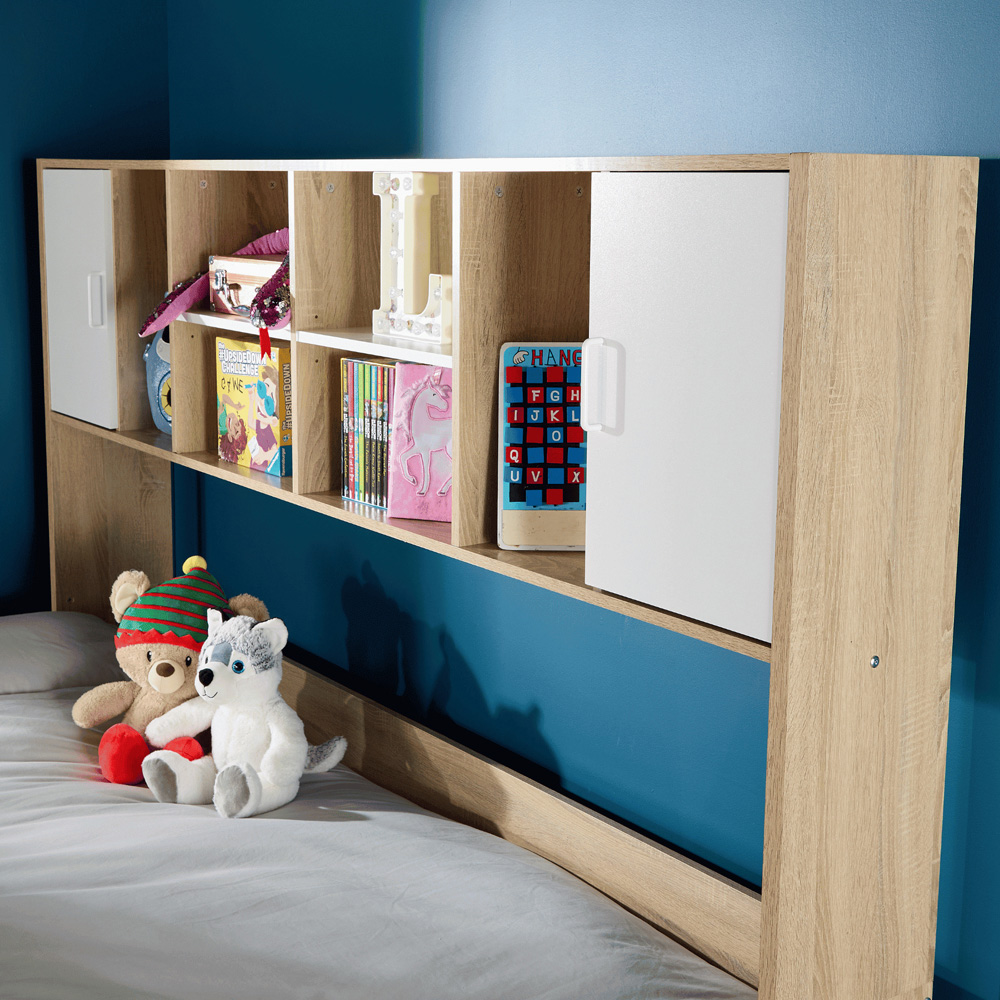 Home Source Marsden Oak and White Cabin Bed with Storage Shelf Image 7