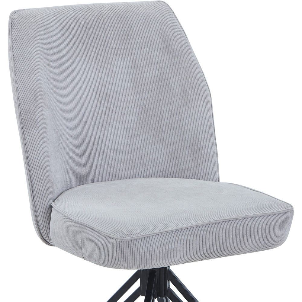 Core Products Aspen Set of 2 Light Grey Cord Fabric Swivel Dining Chair Image 5
