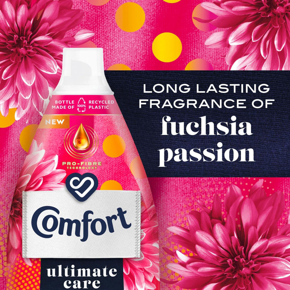 Comfort Ultimate Care Fuchsia Passion Concentrated Fabric Conditioner 58 Washes 870ml 6 Pack Image 4