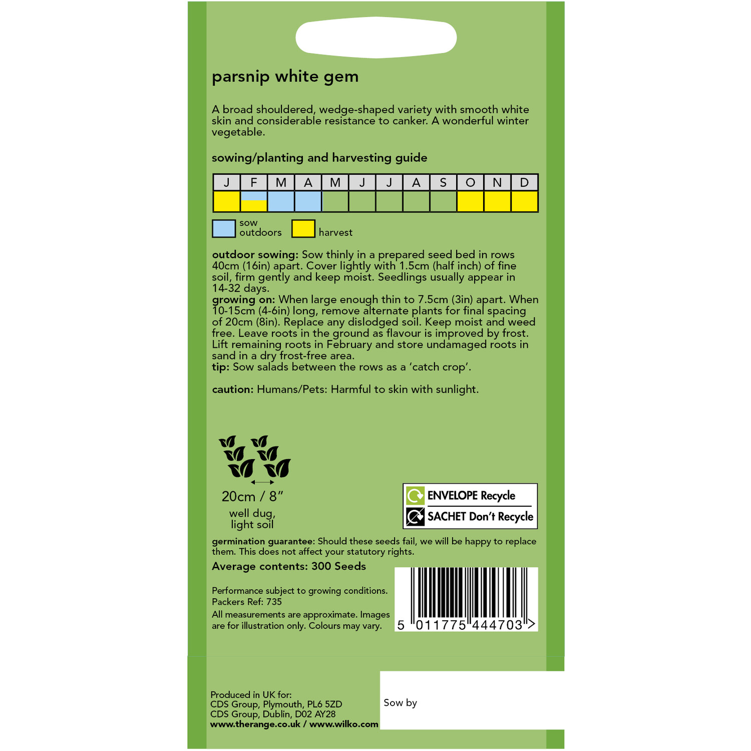 Wilko Parsnip White Gem Seeds Image 2