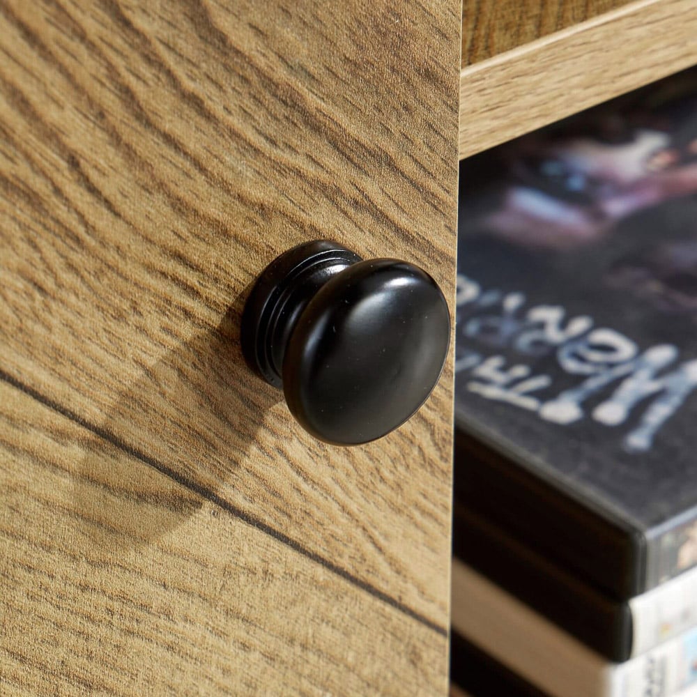 Home Source Dallas 2 Door 2 Shelf Black Frame TV Unit Image 5