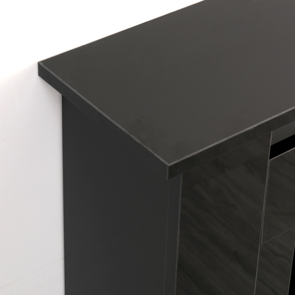 Portland Vertical Slat High Gloss Black Radiator Cover Small Image 5