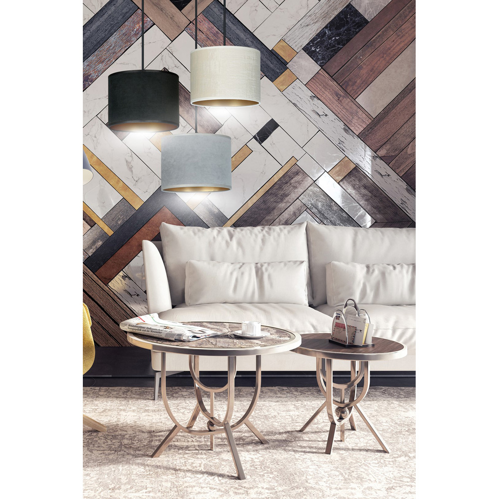 Emibig Hilde Prem 3 Light Black Grey and White Shade Black E27 Ceiling Pendant Light Image 6