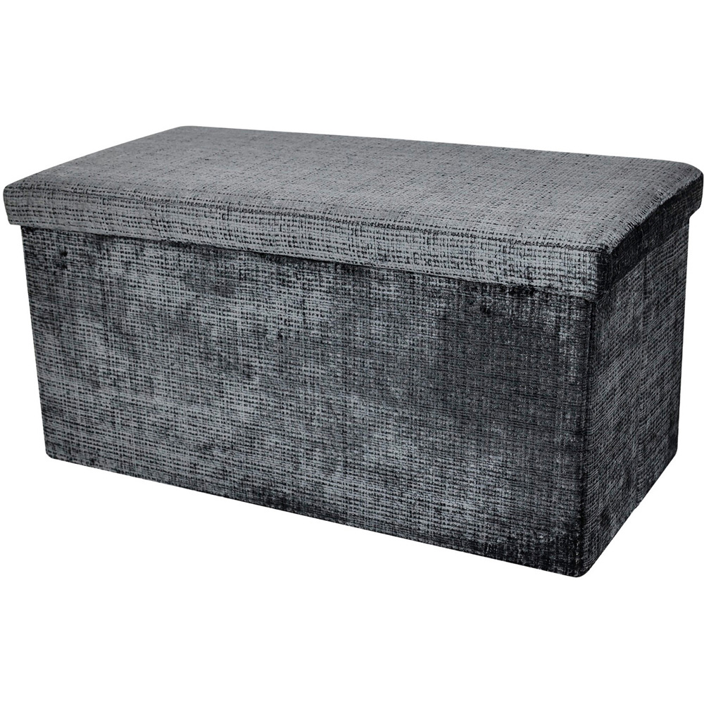 Chenille Storage Trunk Anthracite Image 2