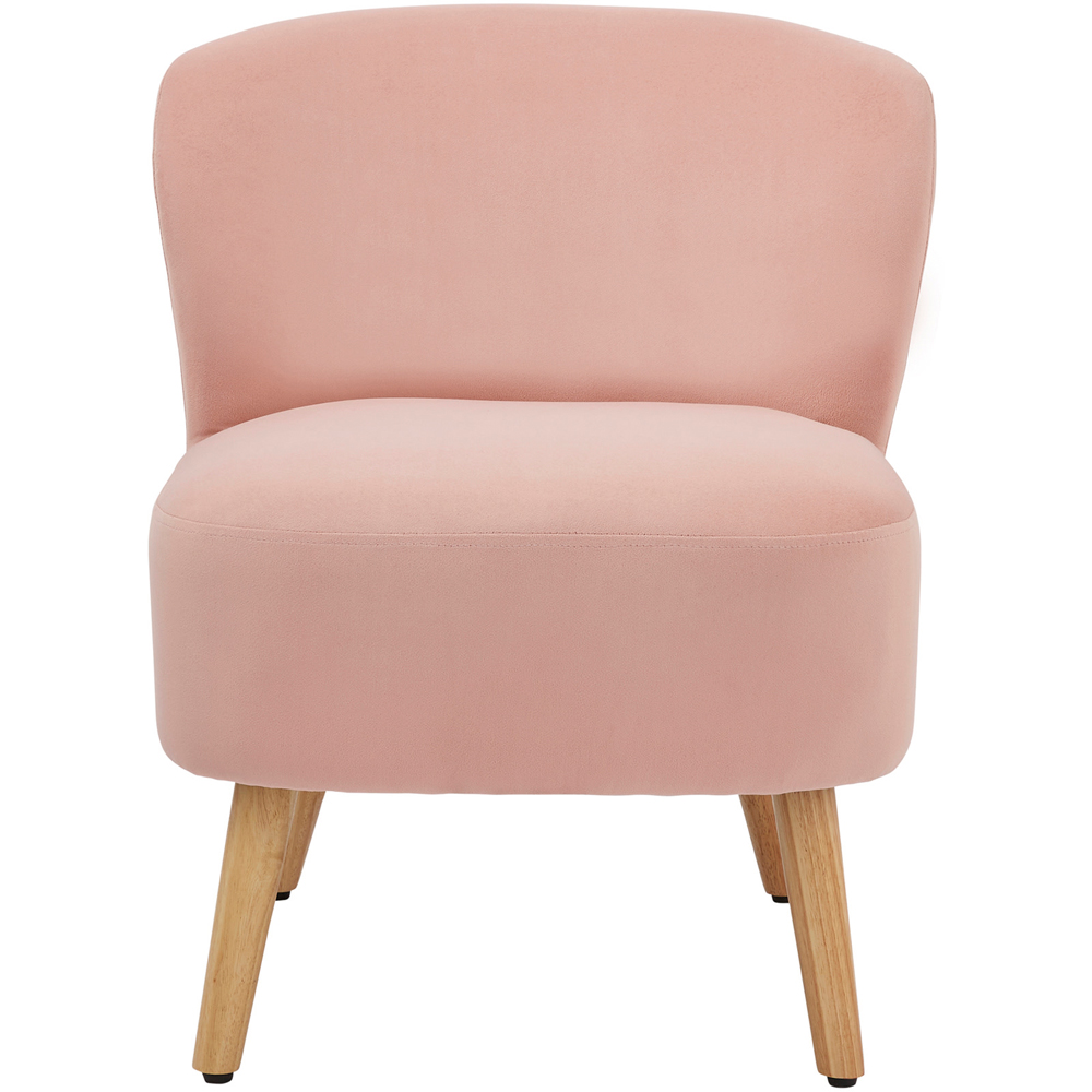 GFW Evie Blush Pink Velvet Accent Chair Image 2