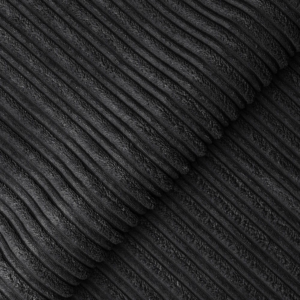 Luxor 5 Seater Black Jumbo Cord Full Back L Shaped Corner Sofa Set Image 6