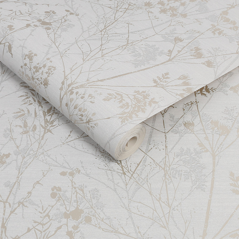 Superfresco Easy Hedgerow Grey and Pale Gold Wallpaper Image 2
