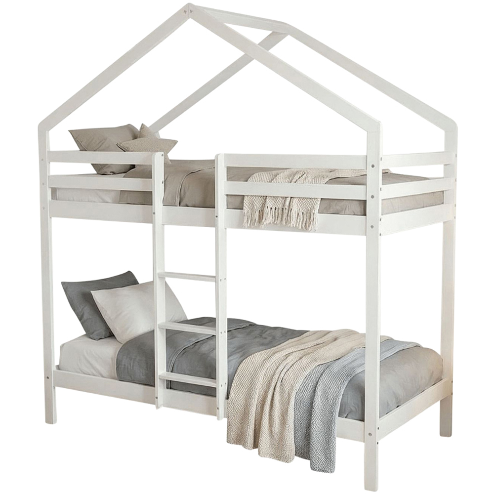 Noa and Nani Kirstine Single White House Cabin Design Bunk Bed Image 2