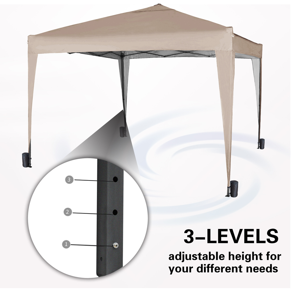 Beige Pop Up Outdoor Gazebo 3 x 3m Image 7