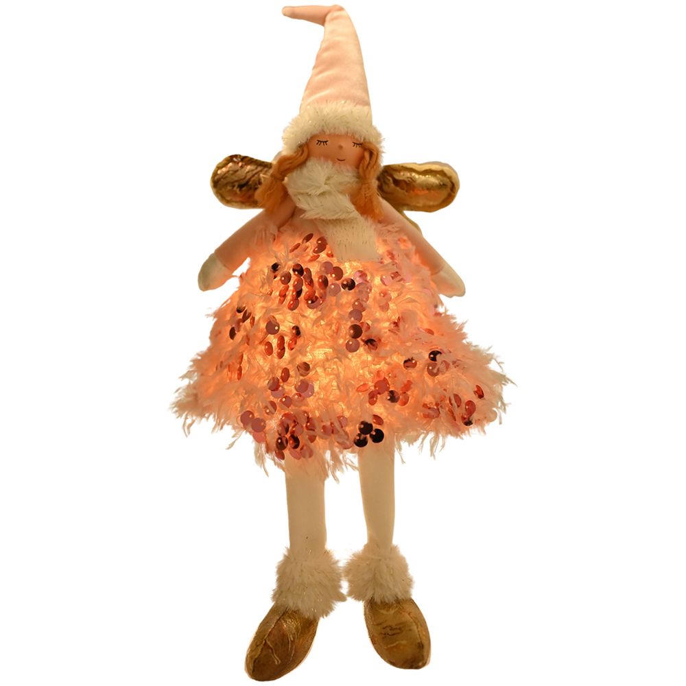 The Seasonal Gift Co. Sitting LED Aurelia Angel Decoration with Dangling legs Image 2