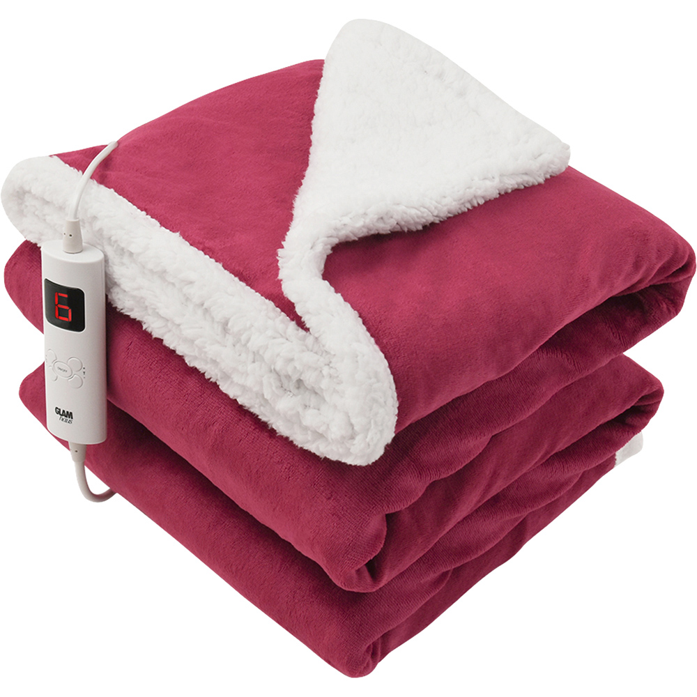 GlamHaus Deep Pink Electric Throw 160 x 130cm Image 1