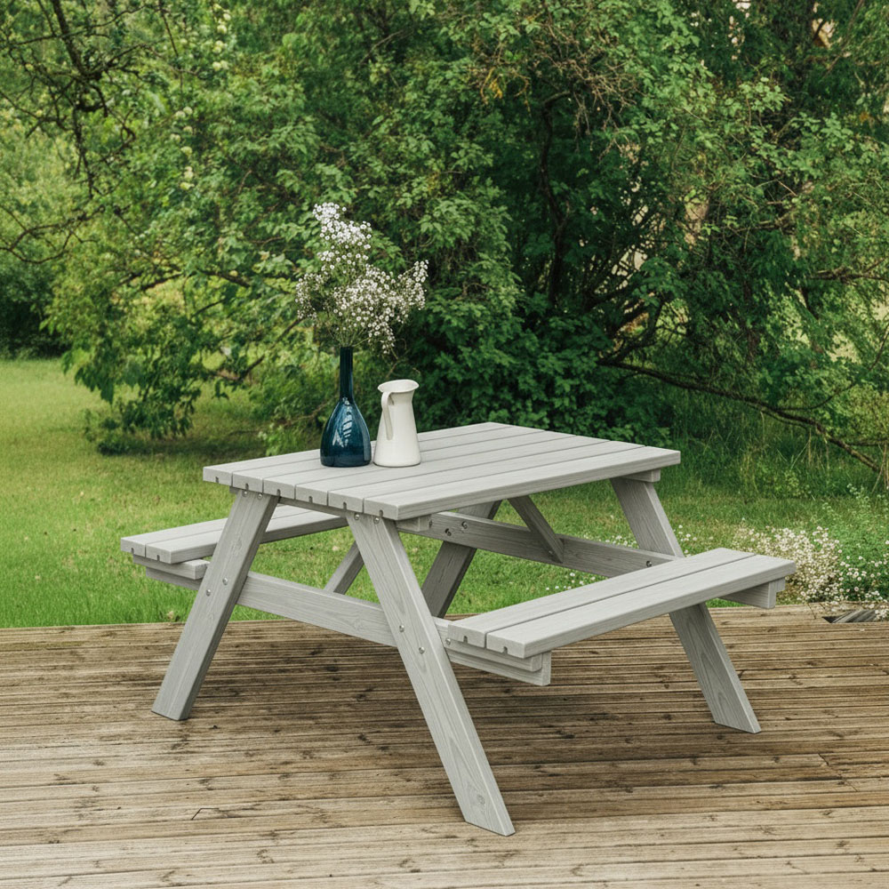 AMATA Ungurs 6 Seater Grey Classic Picnic Table Image 3