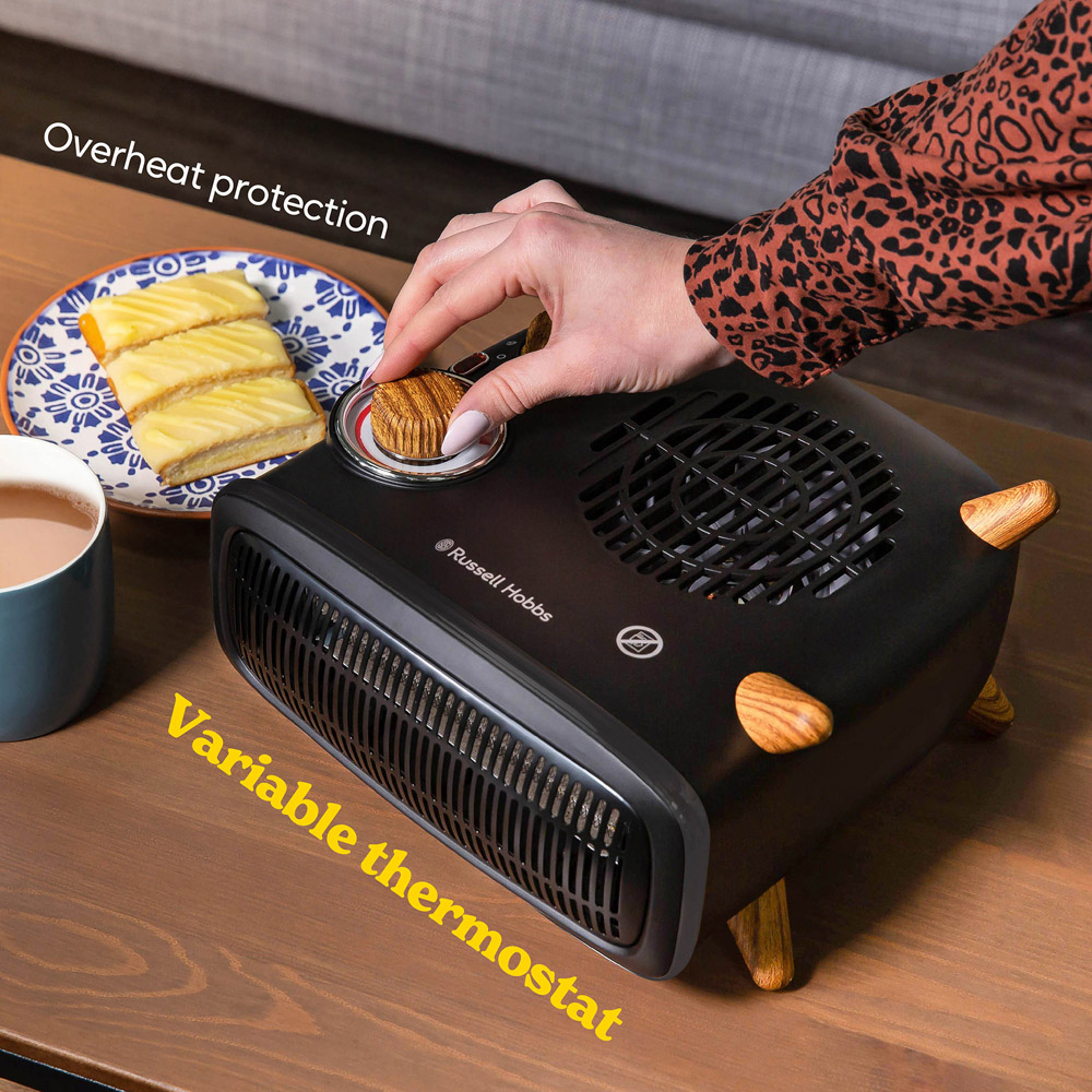 Russell Hobbs RHRETHFH1001WDB Retro Wood and Black Fan Heater 1800W Image 6