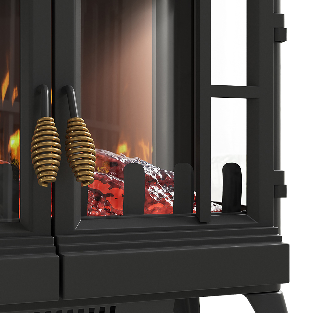 Living and Home Black Freestanding Electric Fireplace Heater 2000W 24 inch Image 6