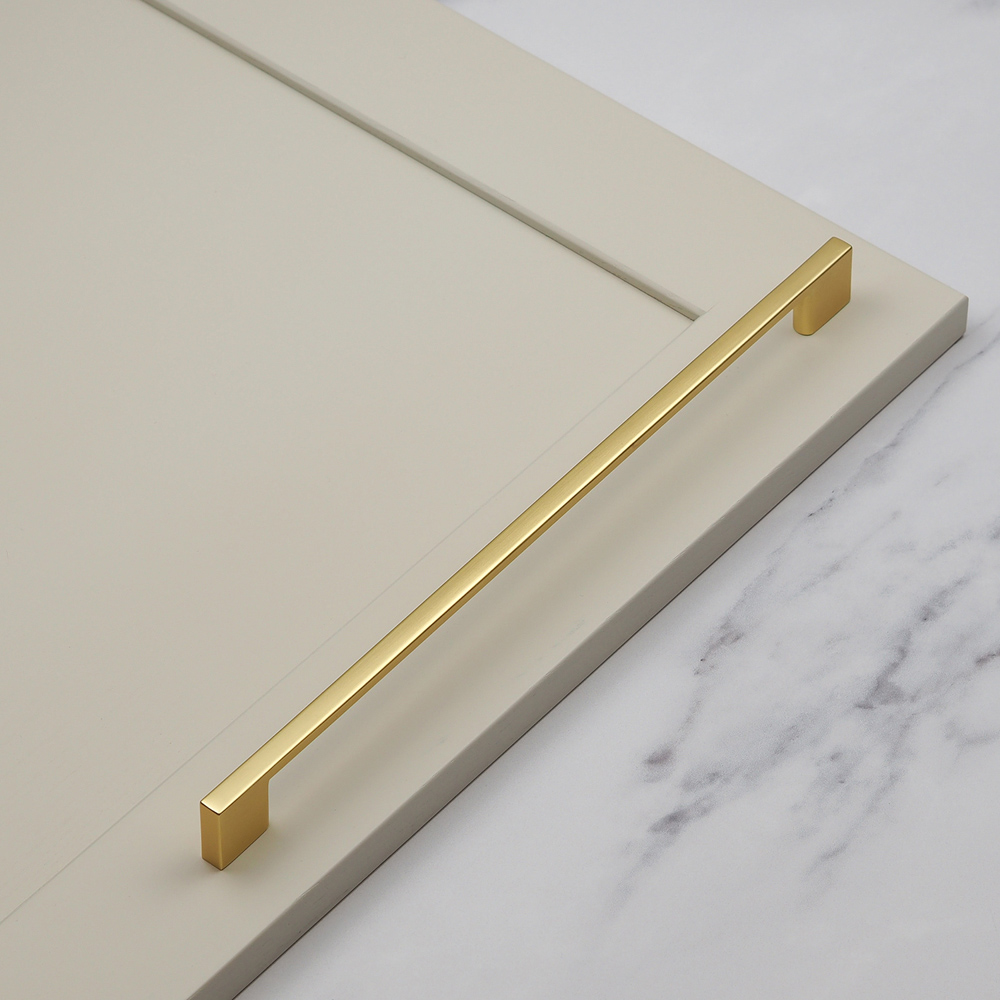Handle & Home Brushed Brass Square D Handle 320mm Image 2