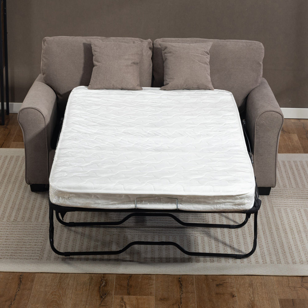 Artemis Home Lewiston 2 Seater Brown Fabric Sofa Bed Image 7