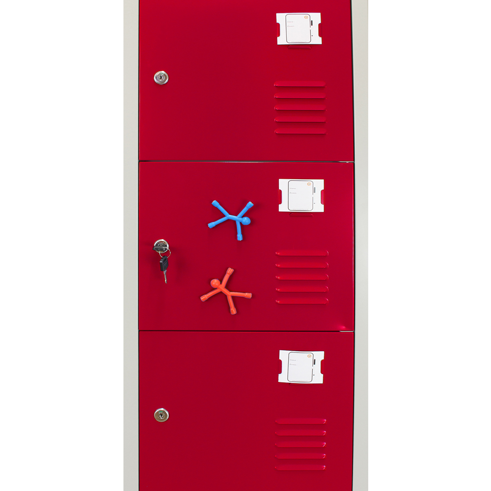 MonsterShop 6 Door Red Metal Storage Locker Image 4
