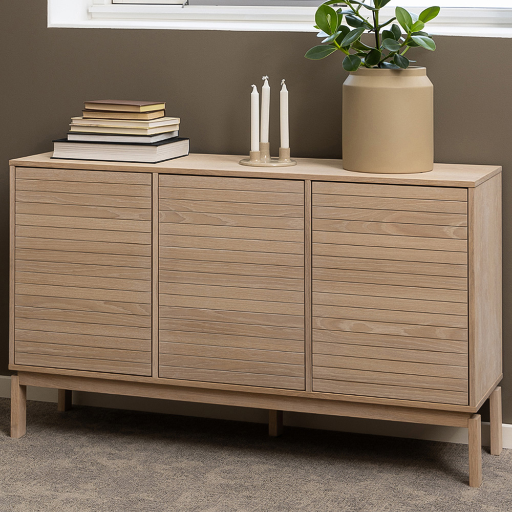 Florence Linley 3 Door White Oak Sideboard Image 1