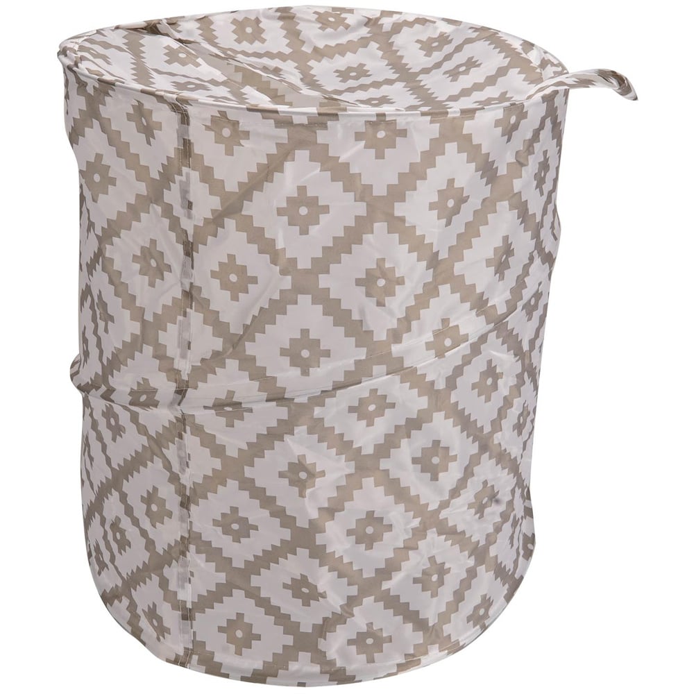 Single Grey Geometric Pop Up Laundry Hamper in Assorted styles Image 3