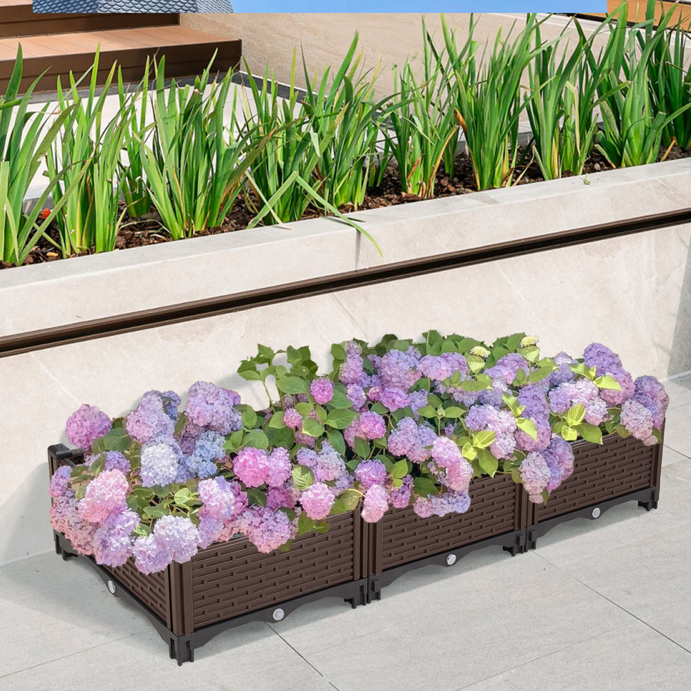 Living and Home Plastic Raised Garden Bed Planter Box 120 x 40 x 19cm Image 7