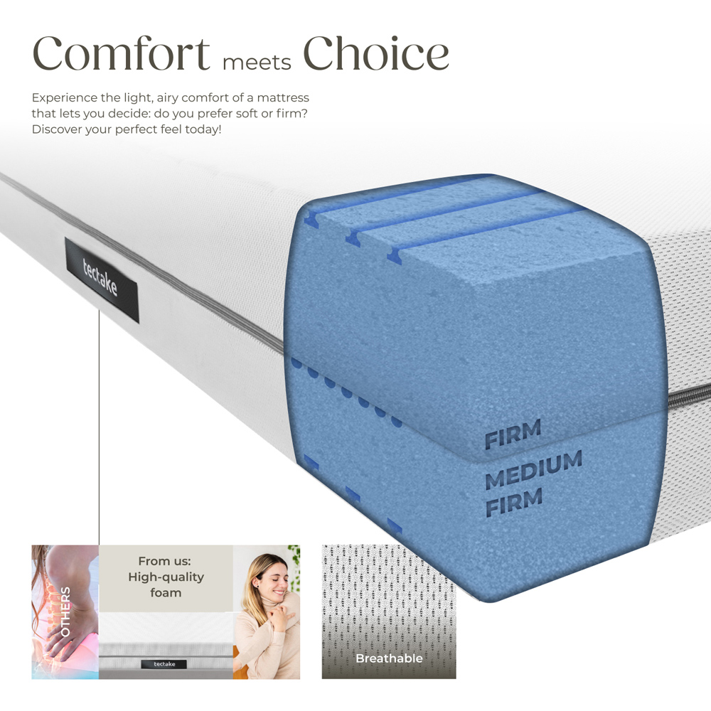 tectake Sky King Size 2 in 1 Firmness Level 3D Mesh Cover Mattress Image 4