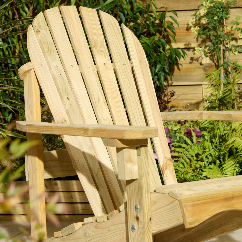 Rowlinson Lakeside Natural Softwood Adirondack Chair Image 3