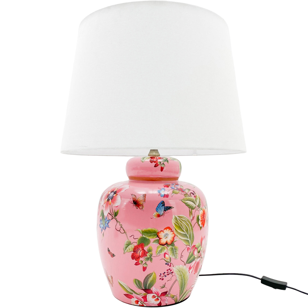 Acacia Home Pink Ceramic Table Lamp 41cm Image 1