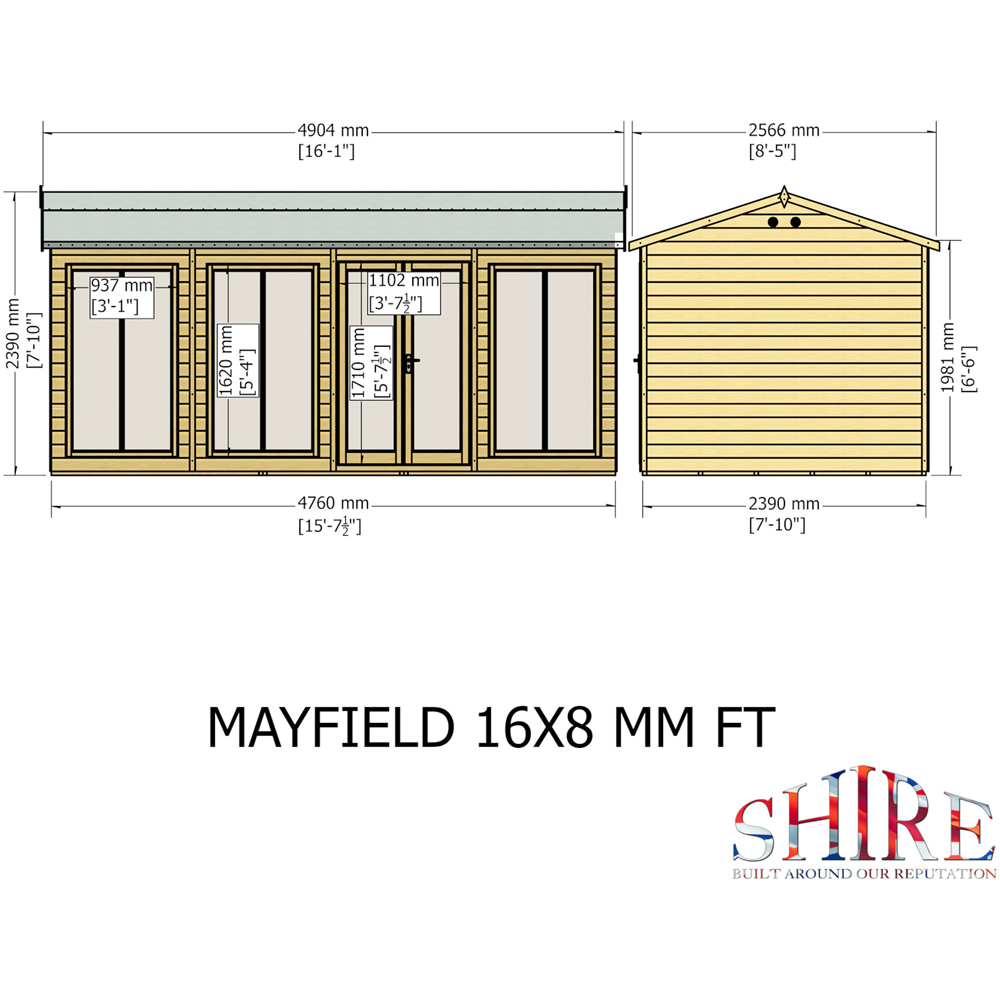 Shire GB Mayfield 16 x 8ft Summerhouse Image 7