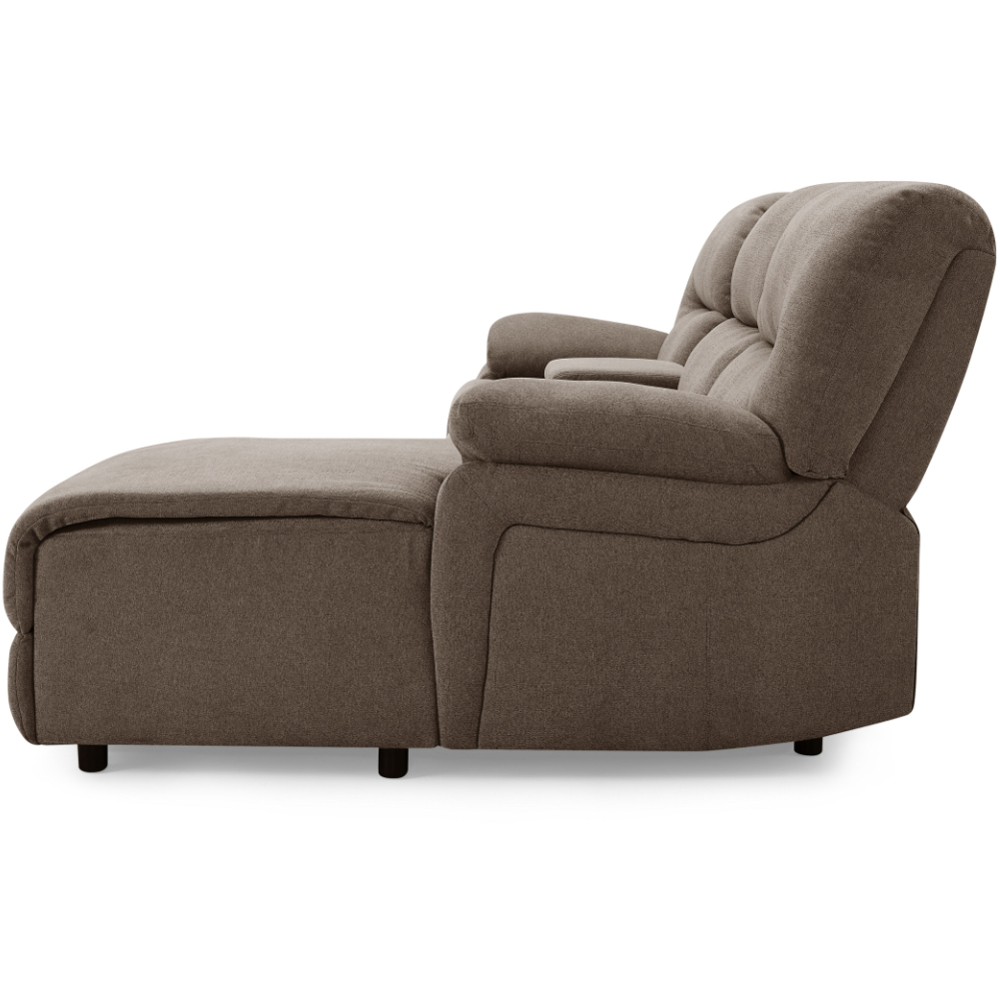 Home Detail Jacob 3 Seater Brown Left Hand Chaise Manual Recliner Sofa Image 7