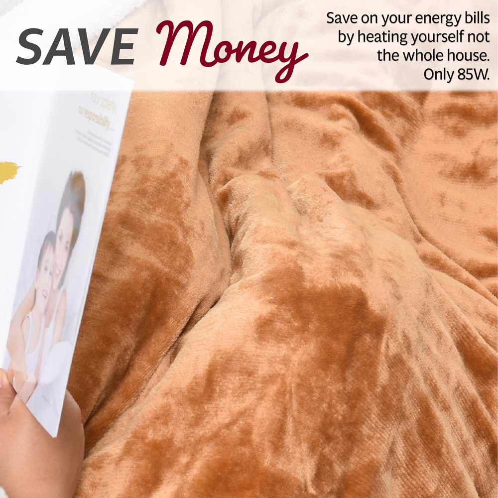 GlamHaus Tan Electric Heated Throw 160 x 130cm Image 7