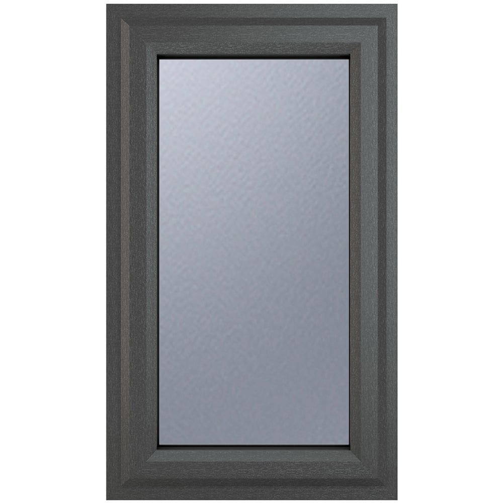 Crystal uPVC Triple Glazed Window Right Hand Side Hung Grey White Obscure Glass 610x820mm Image 1