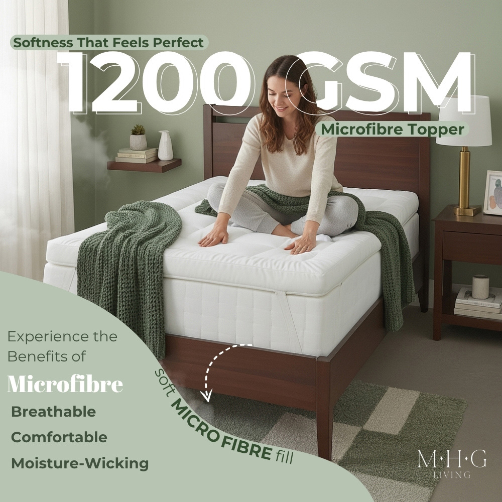 MHG Living Super King Size Hollowfibre Mattress Topper with 2 Pillows Image 3