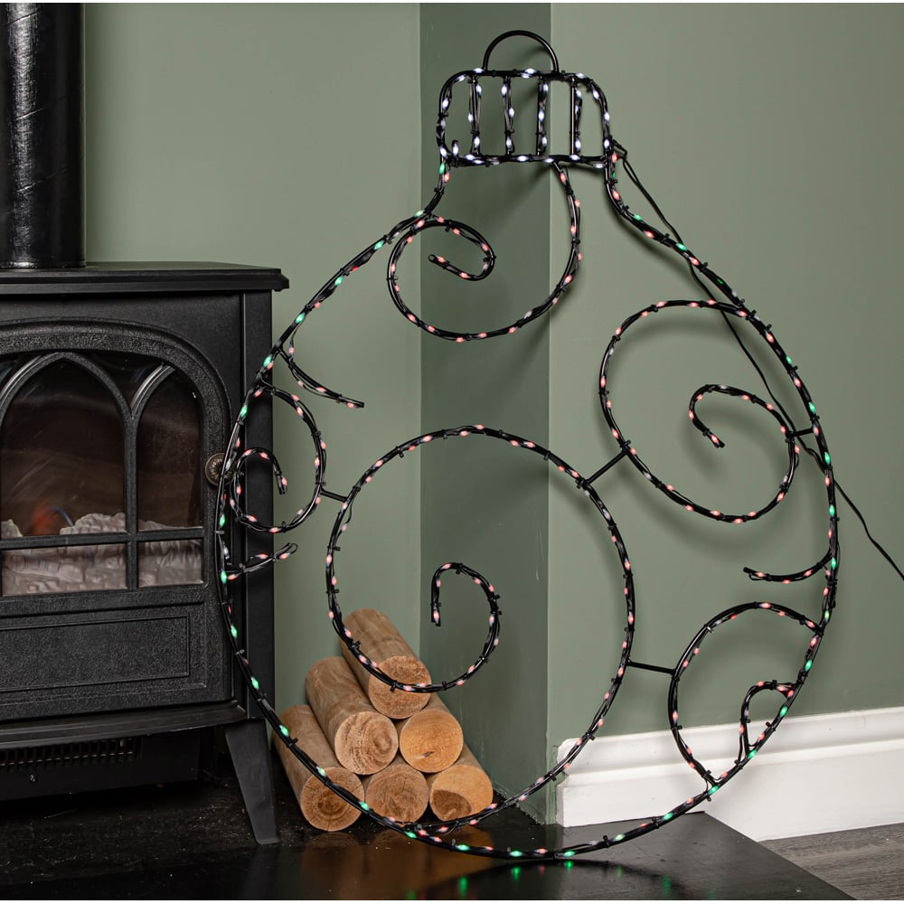 Samuel Alexander Red Green and White LED Metal Christmas Bauble 78cm Image 4