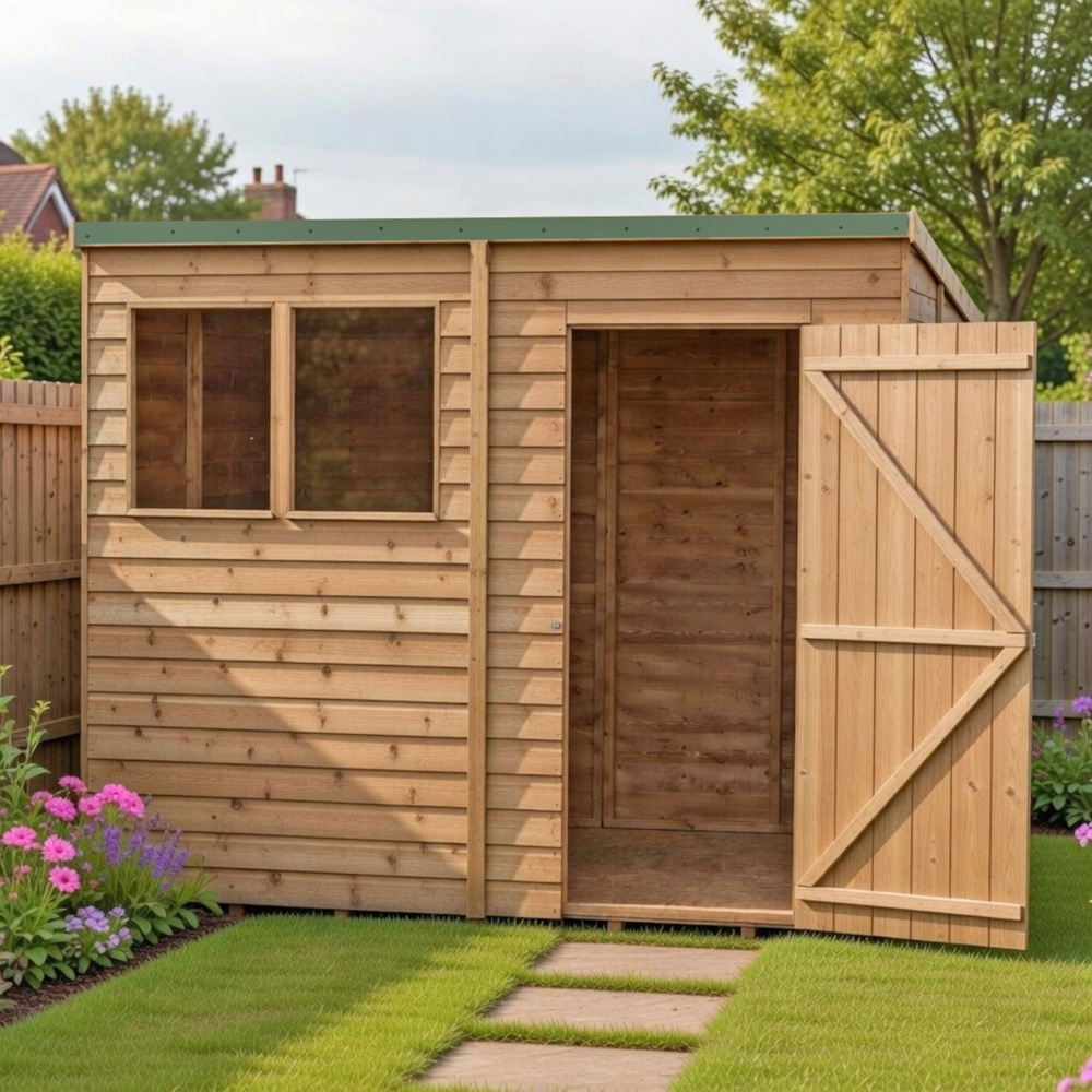 Shire 8 x 6ft Dip Treated Overlap Pent Shed Image 4