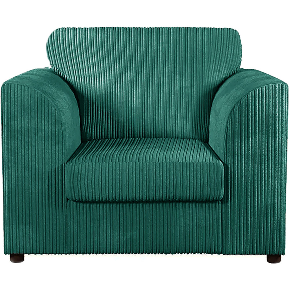 Luxor 5 Seater Teal Jumbo Cord Sofa Suite with Full Back Image 4