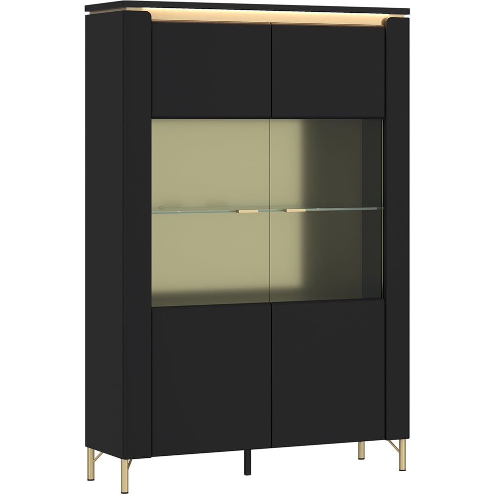 Furniture To Go Genoa Vitrin 2 Door Black Cabinet Image 2