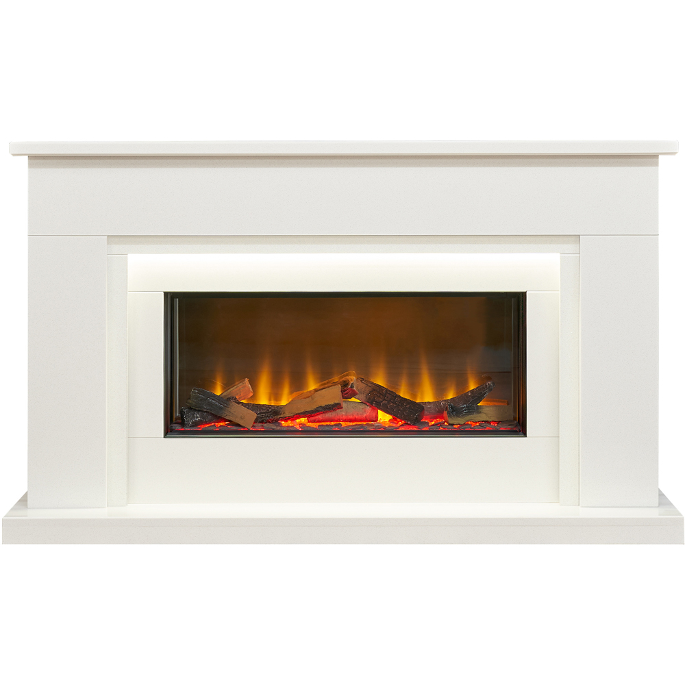 Acantha Arona White Marble Electric Fireplace Suite 54 inch Image 4