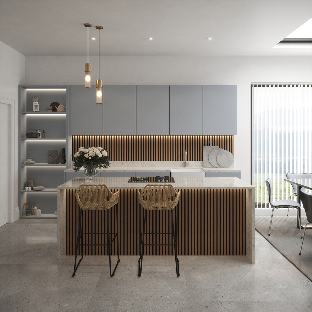 Tuscan Smoked Oak PVC Wrapped Acoustic Wall Panel 240 x 60.8cm Image 7