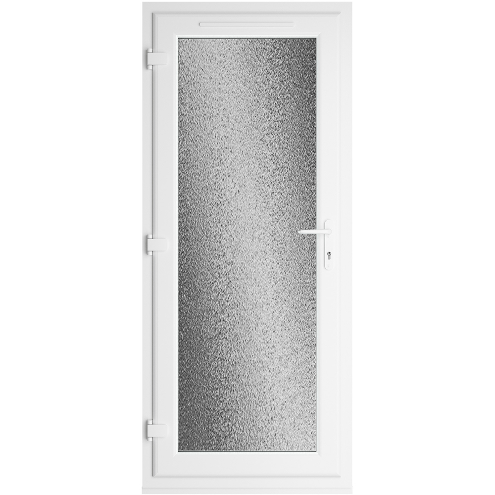 Crystal Black and White Full Glass RH Open Obscure Triple Glazed Door 920 x 2090mm Image 3