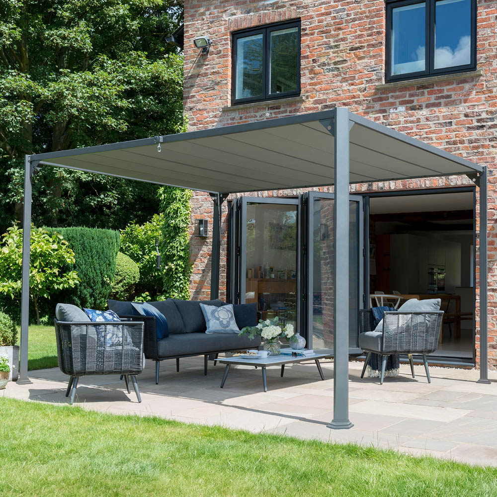 Norfolk Collection Pandora 3 x 3m Multi-Directional Leaf Roof Gazebo with Handle Image 6
