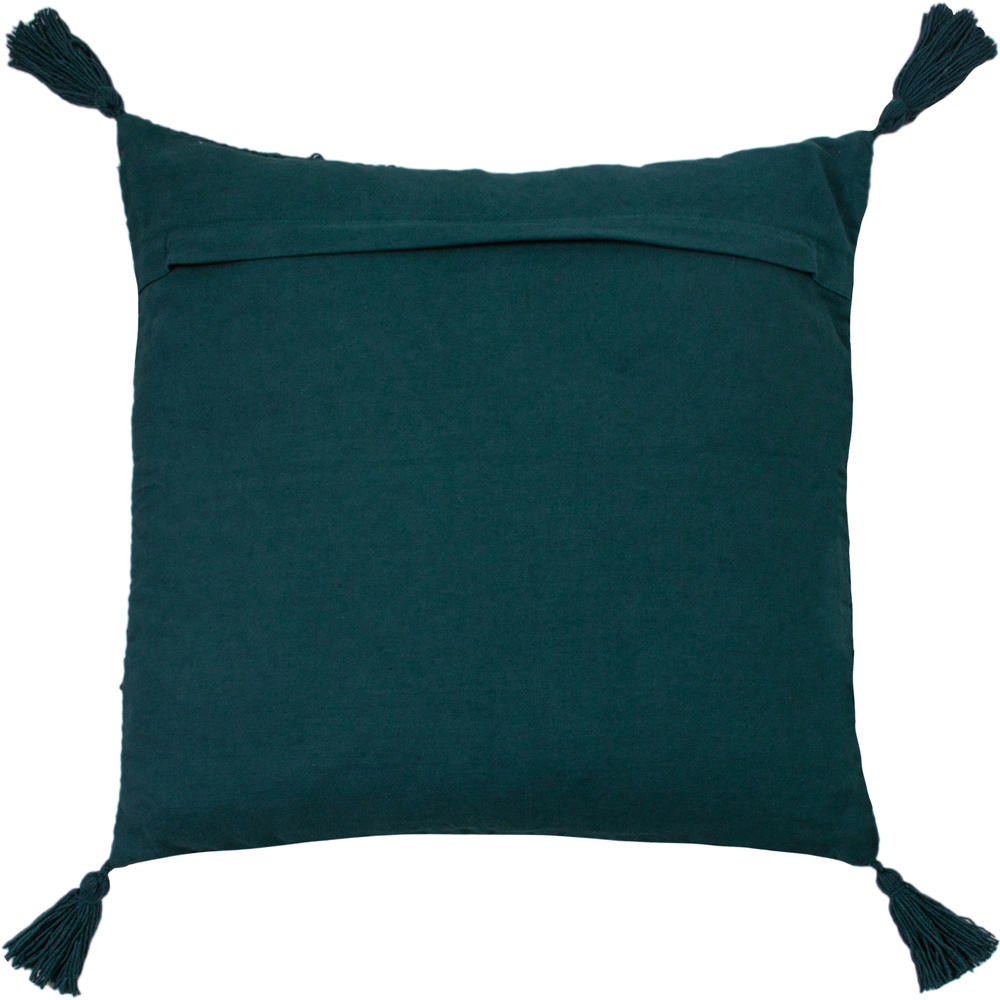 furn. Halmo Teal Woven Tasselled Cushion Image 3