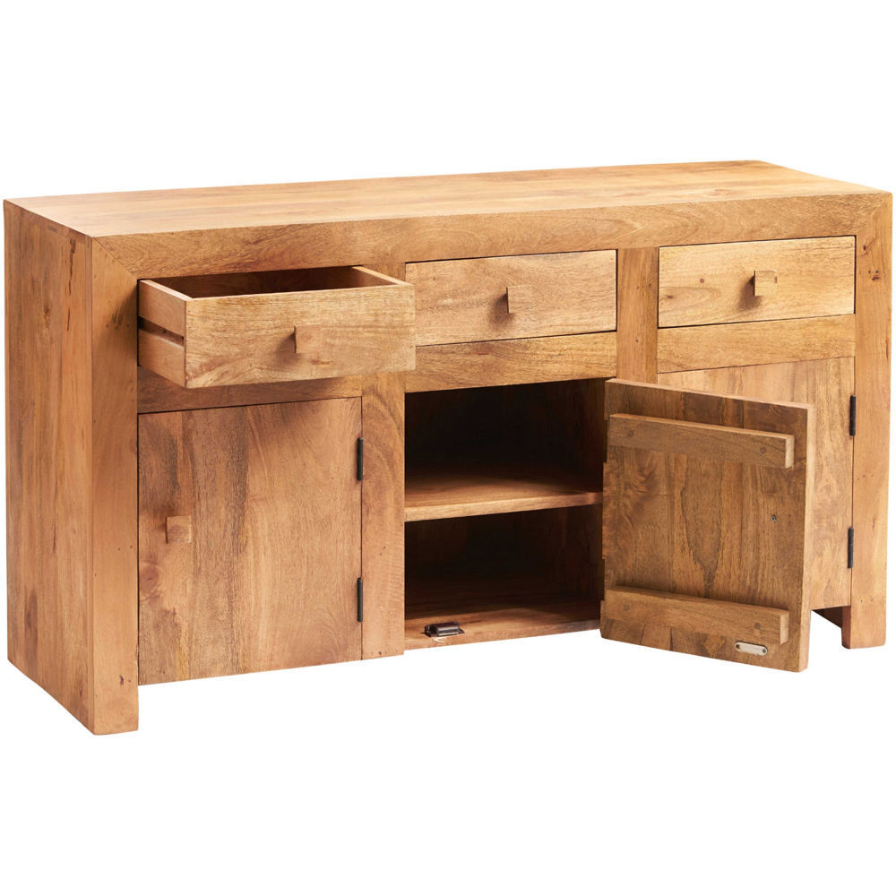 Brooklyn Napoli Toko 3 Door 3 Drawer Light Mango Large Sideboard Image 3