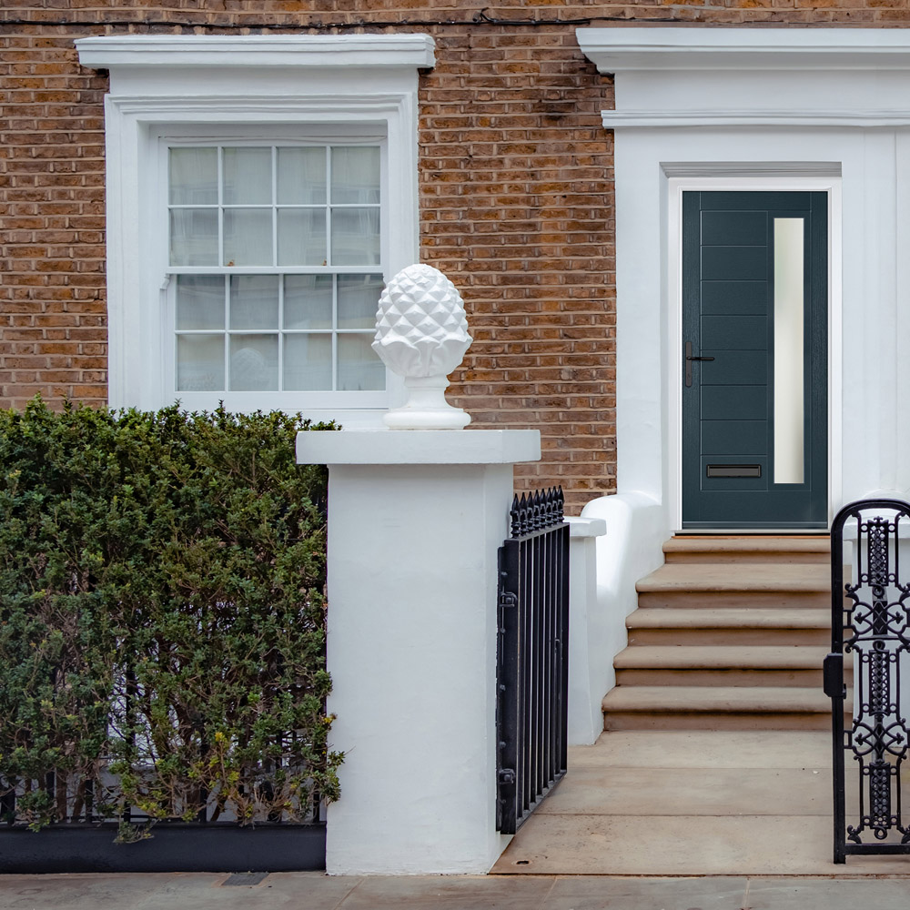 Crystal-Direct Monza Anthracite Grey GRP Clear Glass Right Hand Open Front Door 890 x 2090mm Image 2