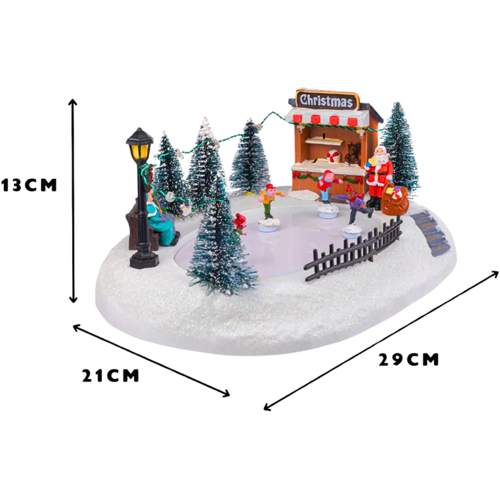 Marco Paul LED Ice Skating Christmas Village Scene Decoration Image 7
