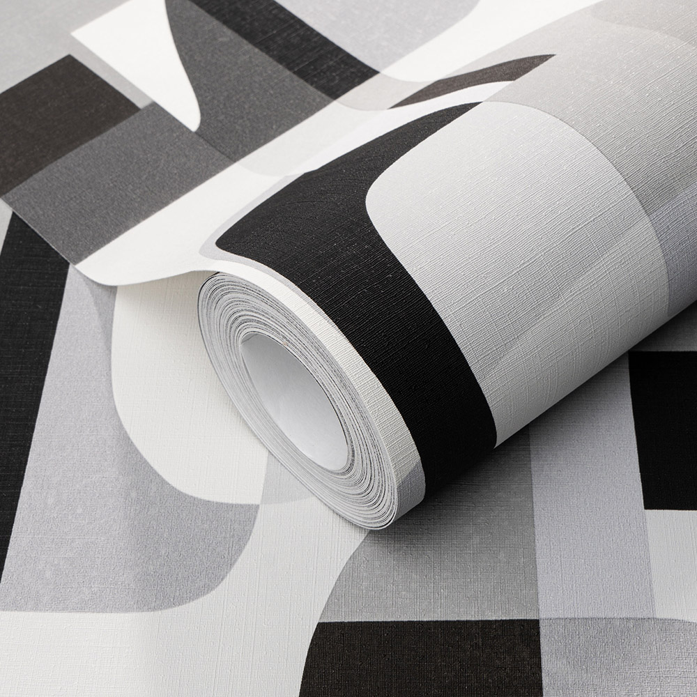 Erismann Fragment Geometric Grey Vinyl Wallpaper Image 3