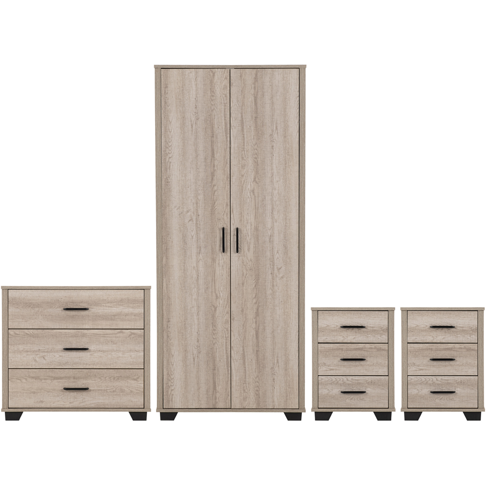 Seconique Oliver Light Oak Effect 4 Piece Bedroom Furniture Set Image 2