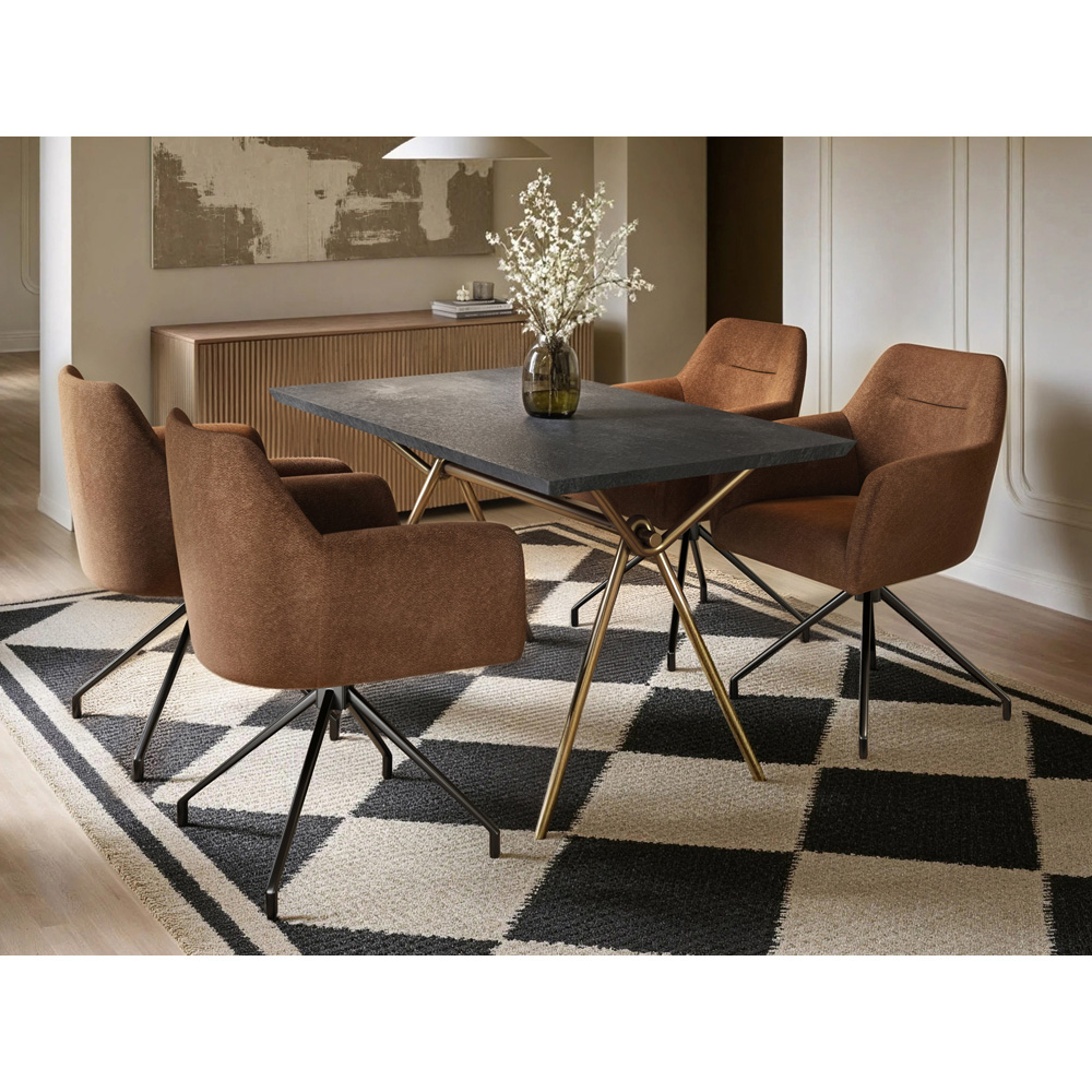 SOLACE+CO Isla Set of 2 Brown Swivel Dining Chair Image 4