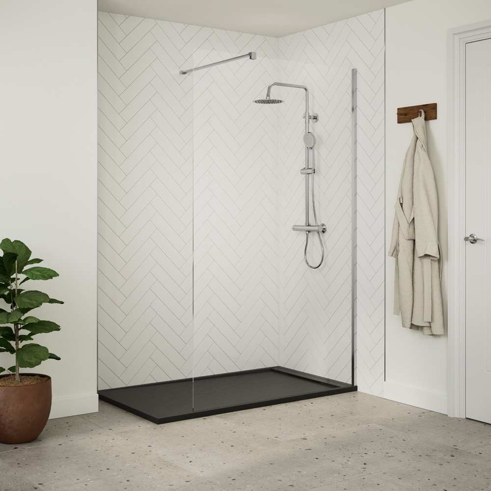 Bathstore 30mm Black Slate Rectangular Shower Tray with Waste 1000 x 800mm Image 3