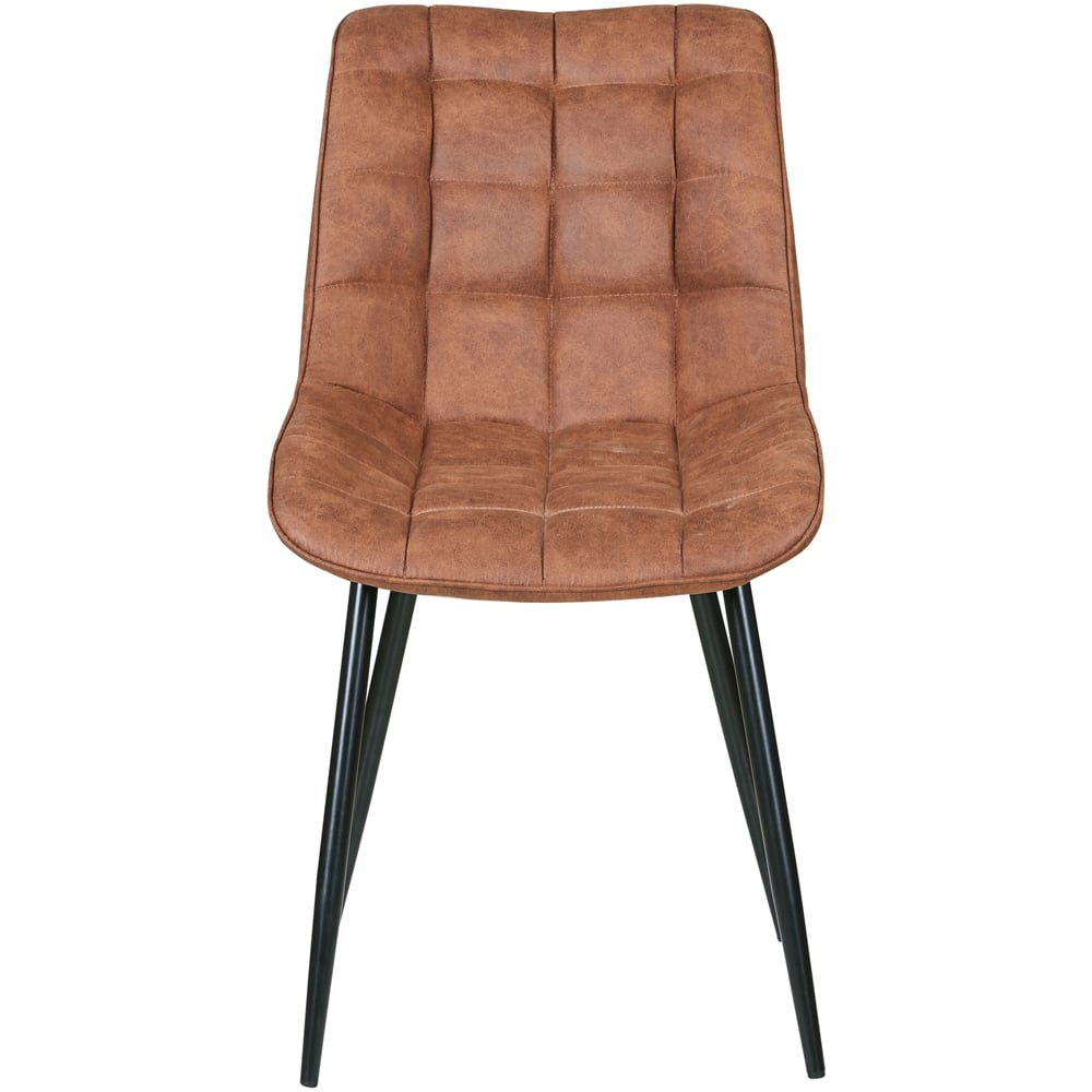 Alba Set of 2 Tan Suede Effect Plush Padded Dining Chairs Image 2