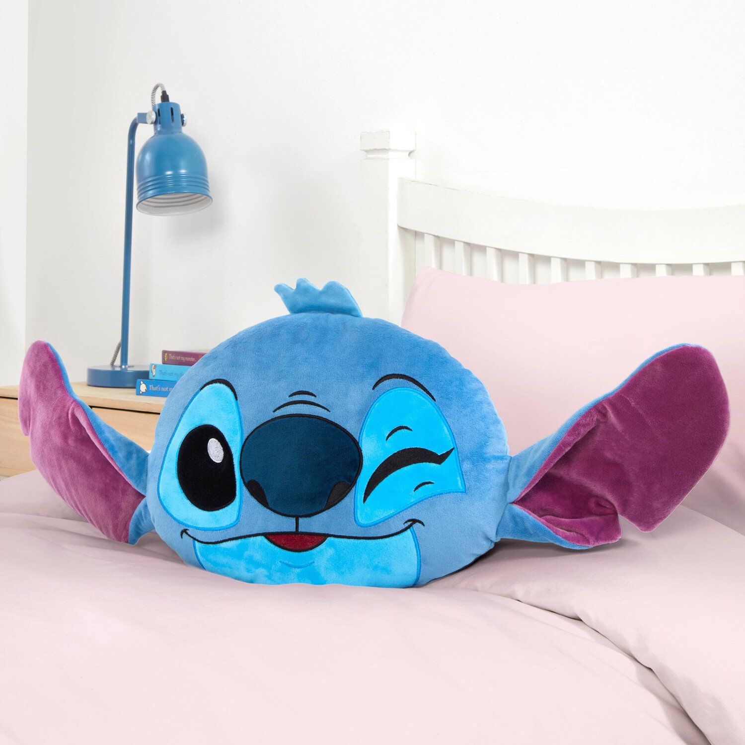 Stitch Head Shaped Cushion Blue Image 6